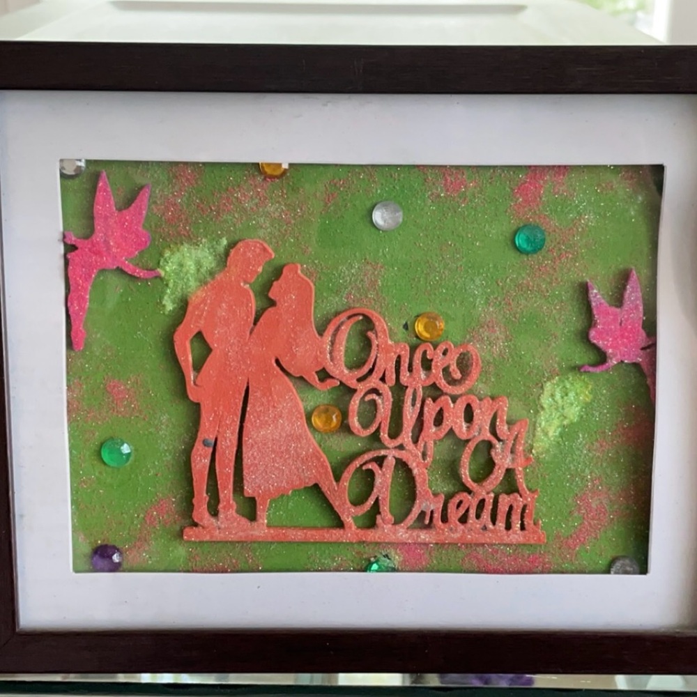 Framed Painted Sleeping Beauty 3D Art